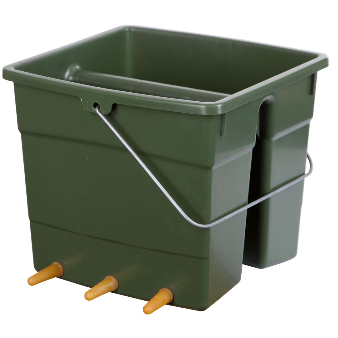 Secchio poppatoio per agnelli verde scuro, cap. 2 x 5l