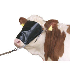 Maschera copri occhi in nylon con cavezza e catena per bovini