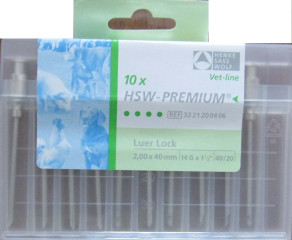 Ago veterinaria inox henke premium luer lock 200x40 10 pz