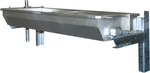 Abbeveratoio inox a pavimento ribaltabile e riscaldabile 200x40x17 cm 200w 70 l