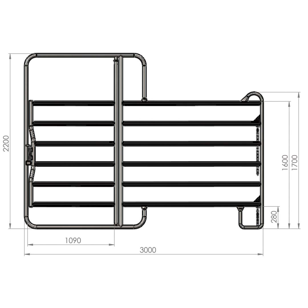 Pannello di recinzione con cancello 300 cm