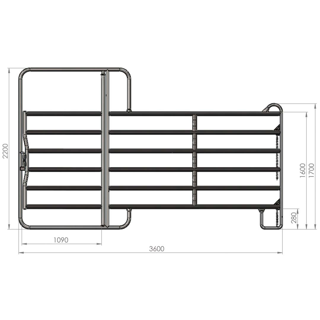 Pannello di recinzione con cancello 360 cm