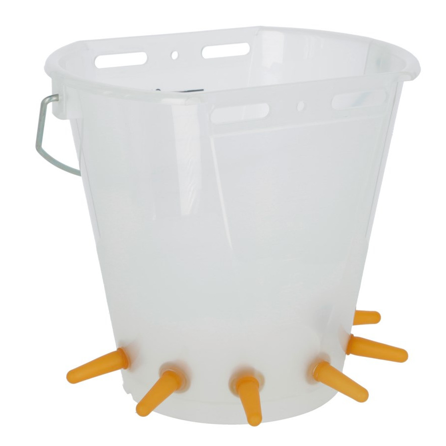Secchio poppatoio per agnelli trasparente 8 l con 5 tettarelle little softy