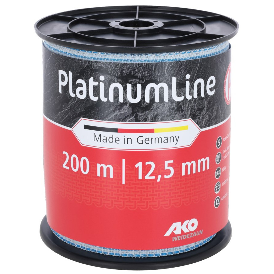 Nastro platinumline bianco/blu 200 m x 12,5 mm resistenza 0,16 Ω/m