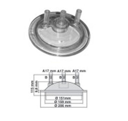 Secchio mungitura lt 30: coperchio a 3 attacchi D17